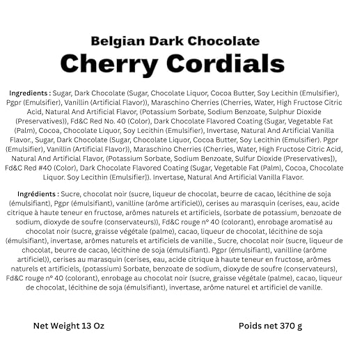 Miniatura 7 de Andy Anand - Cordiales belgas de cereza de chocolate oscuro, increíblemente delicioso, en caja de regalo, cumpleaños, San Valentín, Navidad, comida