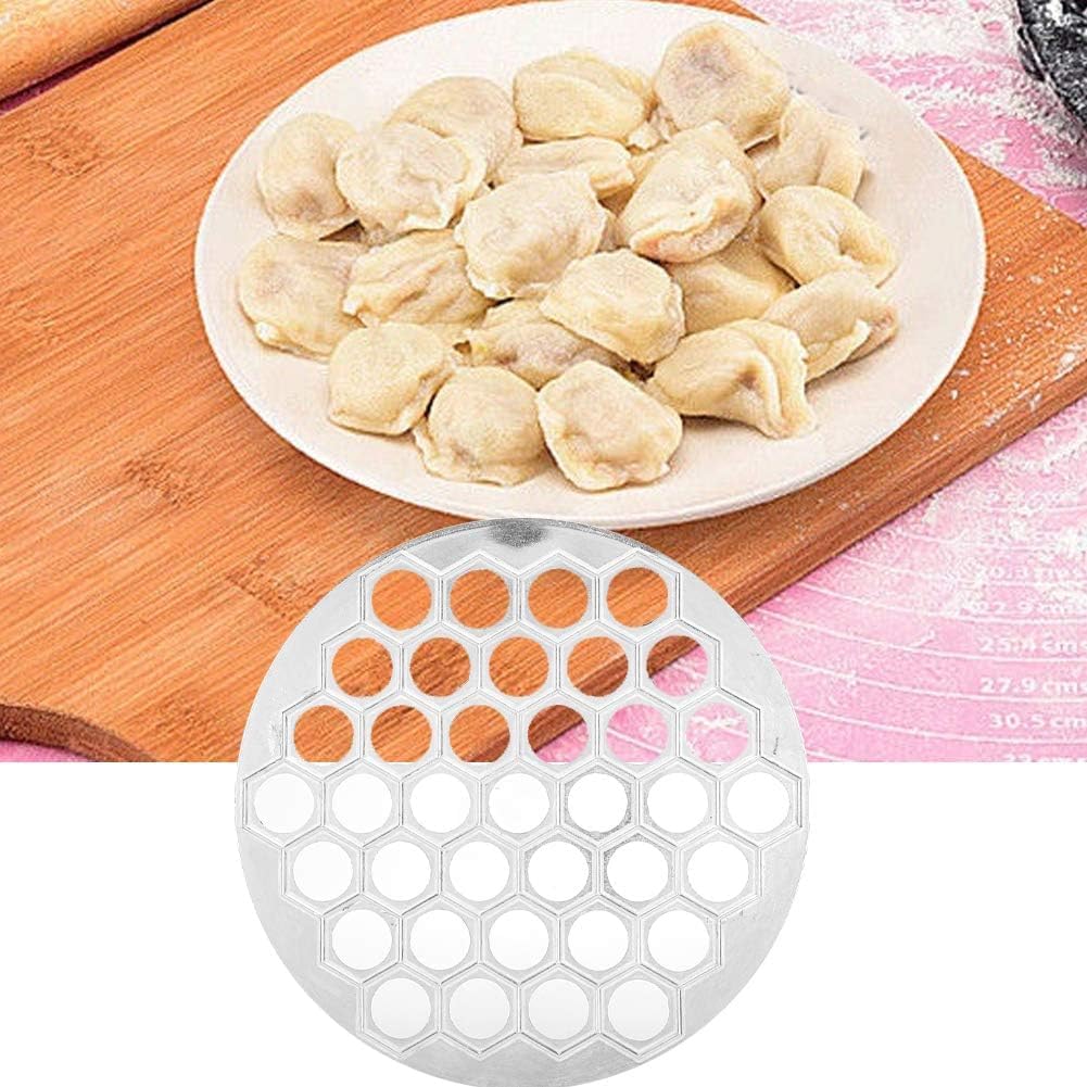 Silberne Ravioli-Form – Pelmeni-Maker Mit 37 Löchern, Metall, Ca. 20,3cm Durchmesser, Manuell