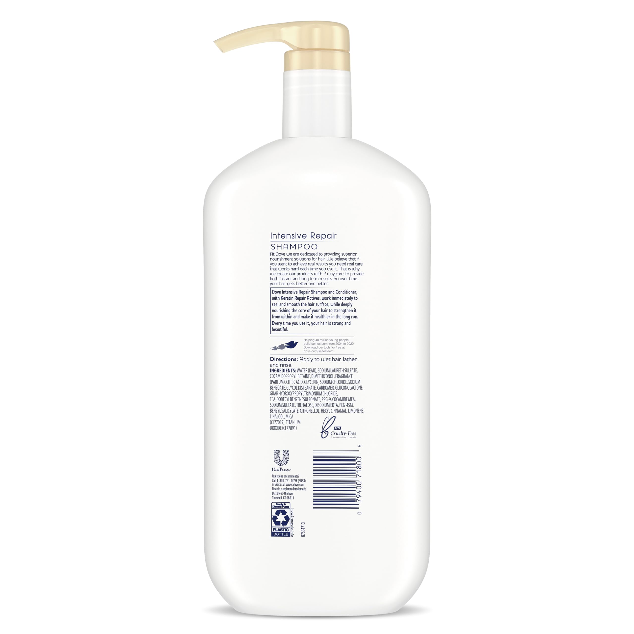 Dove Intensive Repair Shampoo and Conditioner with Pump, 2 Count, 31 oz