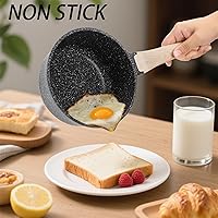 Vista 5 de Jucoan 2 Quart Nonstick Saucepan with Lid & Steamer Basket, Small Nonstick Saucepan Cooking Steamer Pot with Pour Spout, Induction Safe, Non Toxic