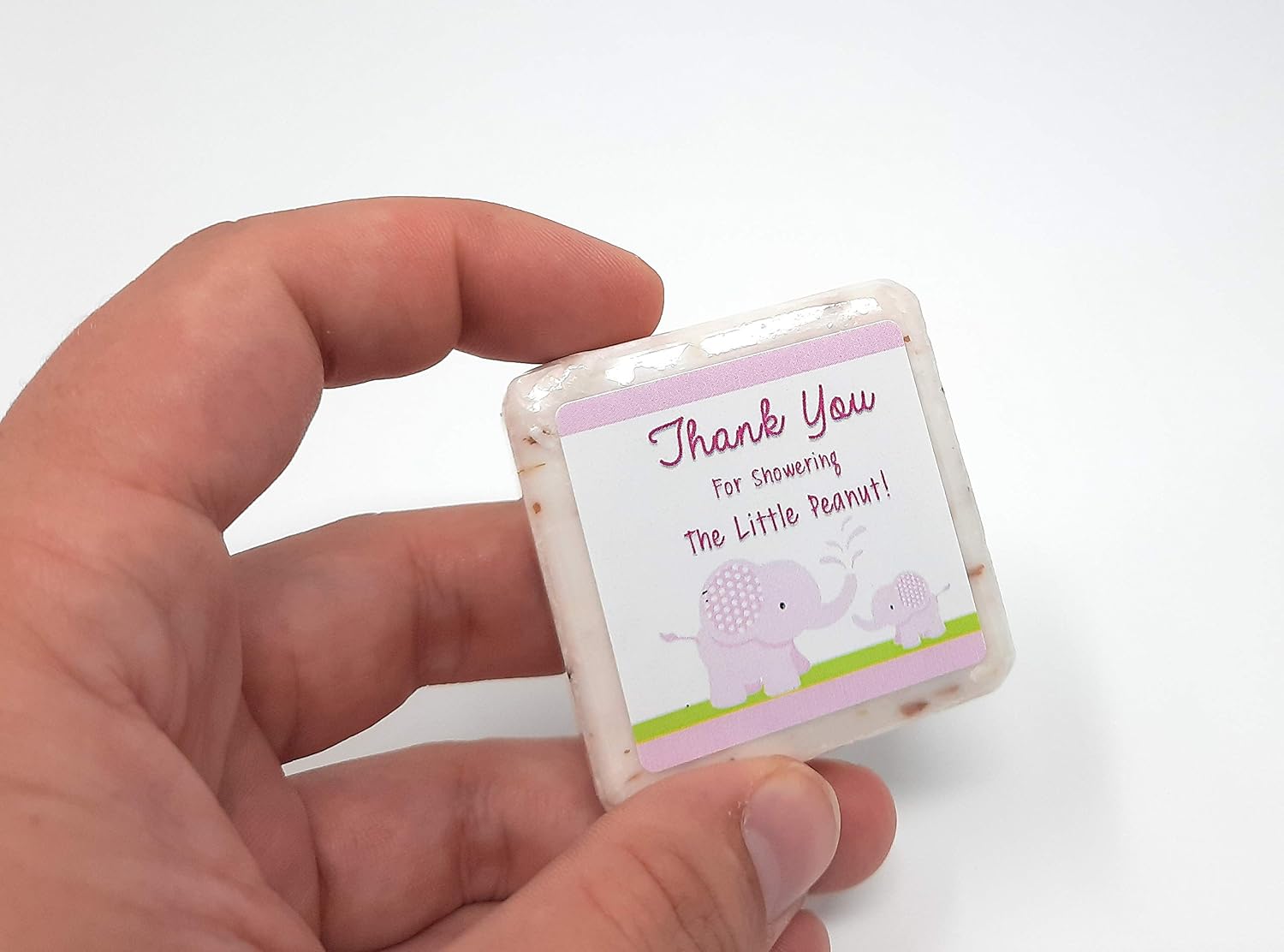 12 Pink Elephant Thank You Soap Favors - 1.5oz Soap Favors - Girl Baby Shower Favors - Elephant Baby Shower Favors