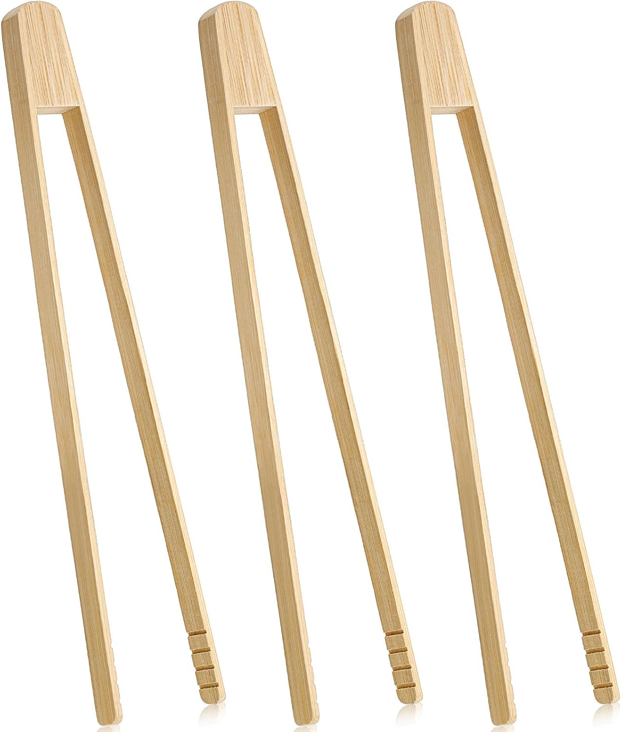 3 PCS Wooden Toaster Tongs with Anti-slip Design