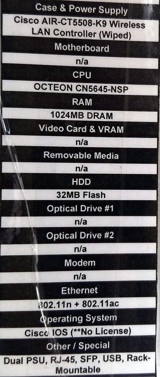 Cisco AIR-CT5508-50-K9 Wireless LAN Controller (Renewed)