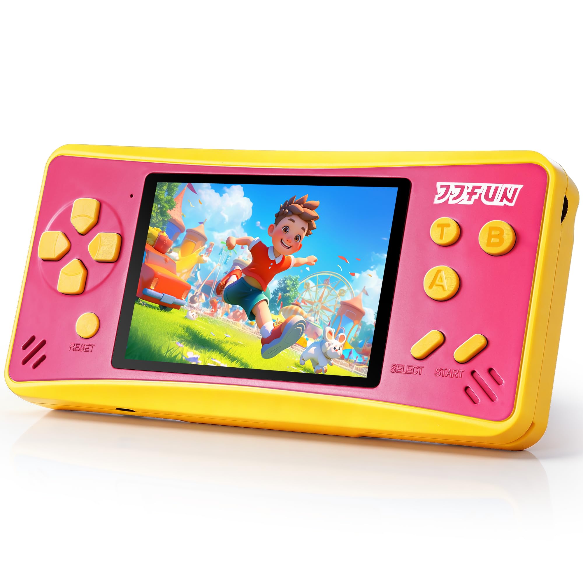 Handheld Game for Kids,Preloaded 168 Retro Video Games, Portable Gaming Player with 3.2" HD Screen, Mini Arcade Electronic Toy with Rechargeable Battery,Travel Toy Gifts for Boys Girls(Pink)