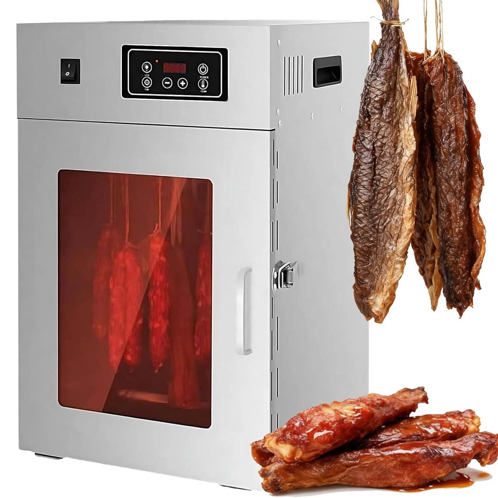 LJLYYDS Electric Food Dehydrator, 800W Stainless Steel Commercial Meat Dryer, for Jerky, Herbs, Dog Treats, Fast Drying Machine for Small Business