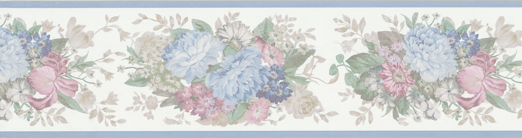 Frise murale florale adhésive Brewster pour décoration intérieure