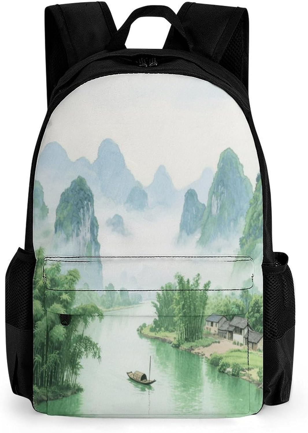 Guilin Landscape Painting Backpack Daypack Travel Backpack | Lightweight Casual Laptop Backpack for Women Men Aesthetic Travel Bag for Weekender Business Hiking Outdoor