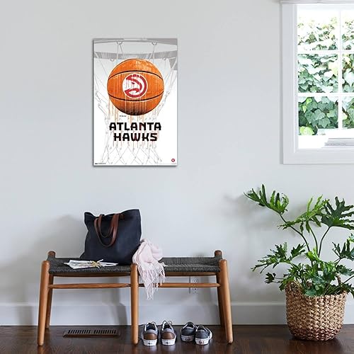 Miniatura 6 de Trends International NBA Atlanta Hawks - Póster de pared Drip Basketball 21, 14.72 x 22.37 pulgadas, lienzo estirado