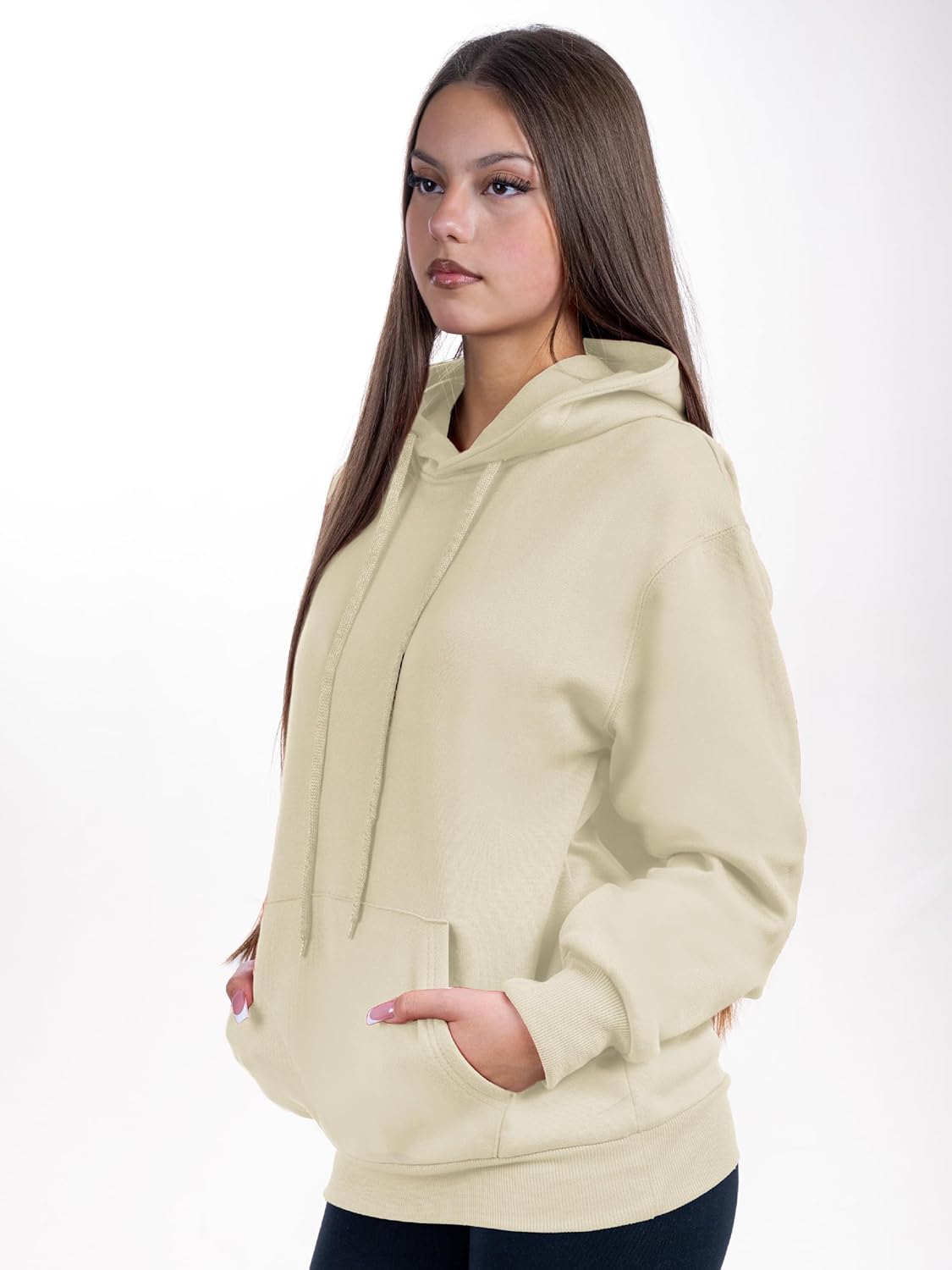 Oversized Pullover Hoodie for Women Soft Fleece Cotton Blend, Cozy Everyday Sweatshirt - Image 3