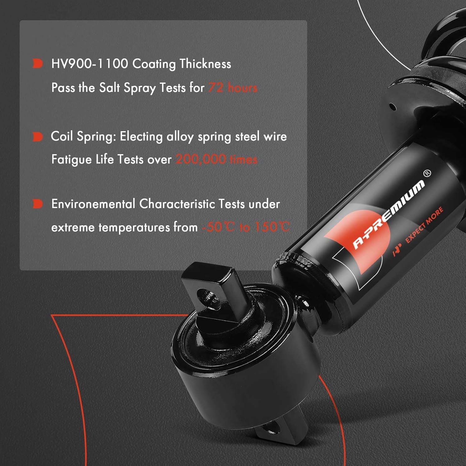 A-Premium Front Complete Strut and Coil Spring Assembly Compatible with Ford Expedition & Lincoln Navigator, 2014 2015 2016 2017, 4WD, 2-PC Set