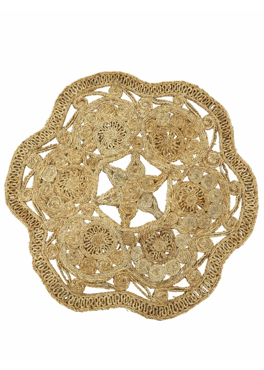 carpetfine Tapis Jute Paul Ronde Couleur Naturelle Beige Ø 120 cm tissé à la Main en Jute | Modèle Naturel Moderne Uni à Tissage Plat de Style Boho pour Le Salon et la Chambre à Coucher