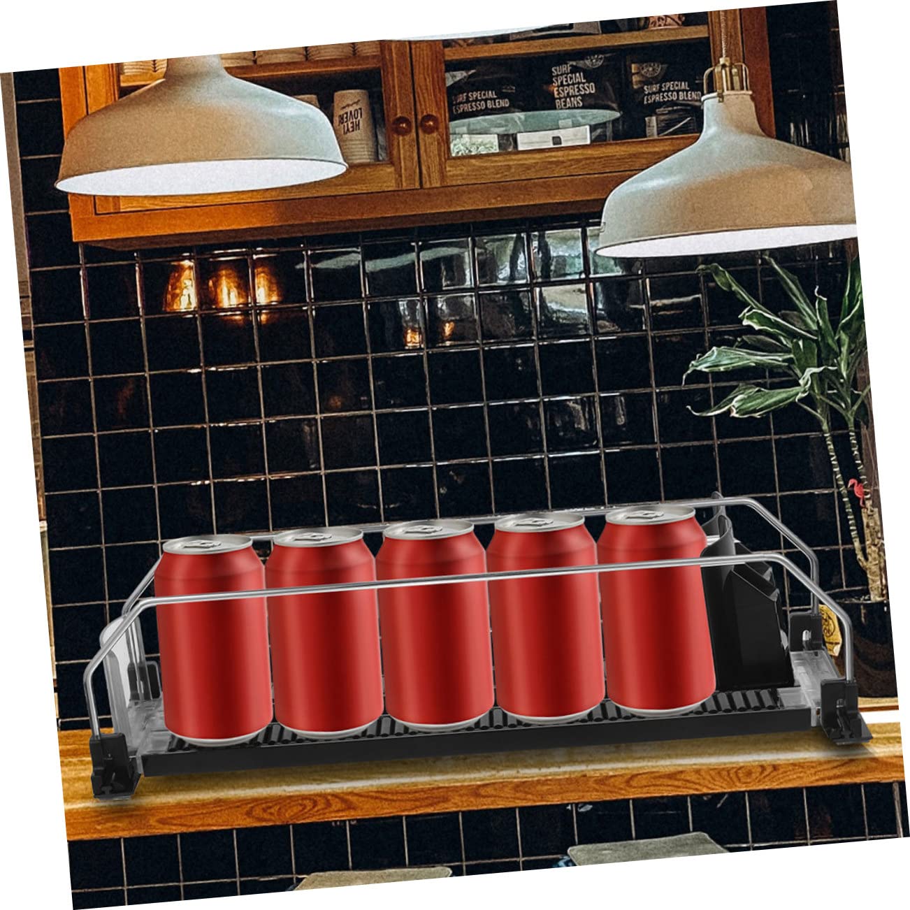 Paquete de 2 latas de refresco para estante de refrigerador, máquina expendedora de bebidas, dispensador automático de bebidas para latas y botellas, extractor de bebidas que ahorra espacio para