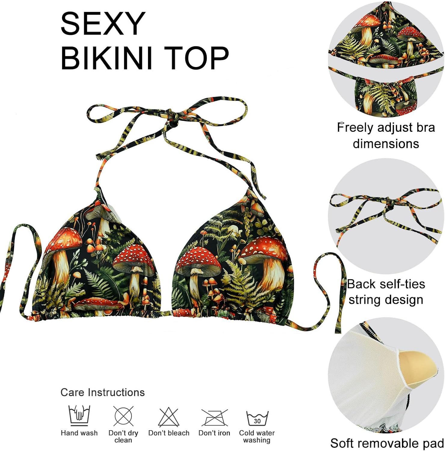 Bikini Set for Women Two Piece Swimsuits V Neck Halter String Triangle Bathing Suits - Image 5