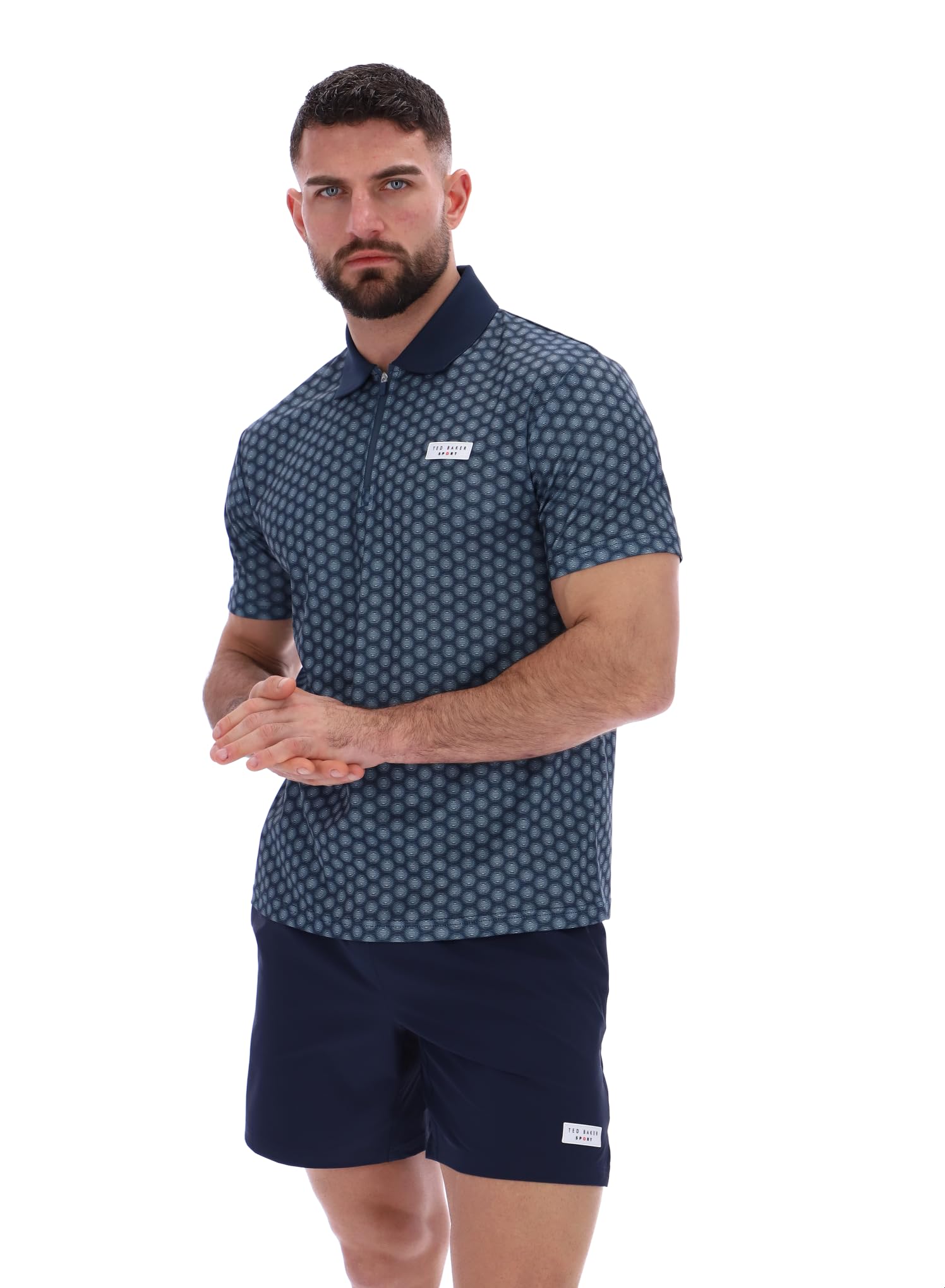 Ted Baker Mens Polo Tennis Shirt, Dk Sapphire/Winter Sky, M EU