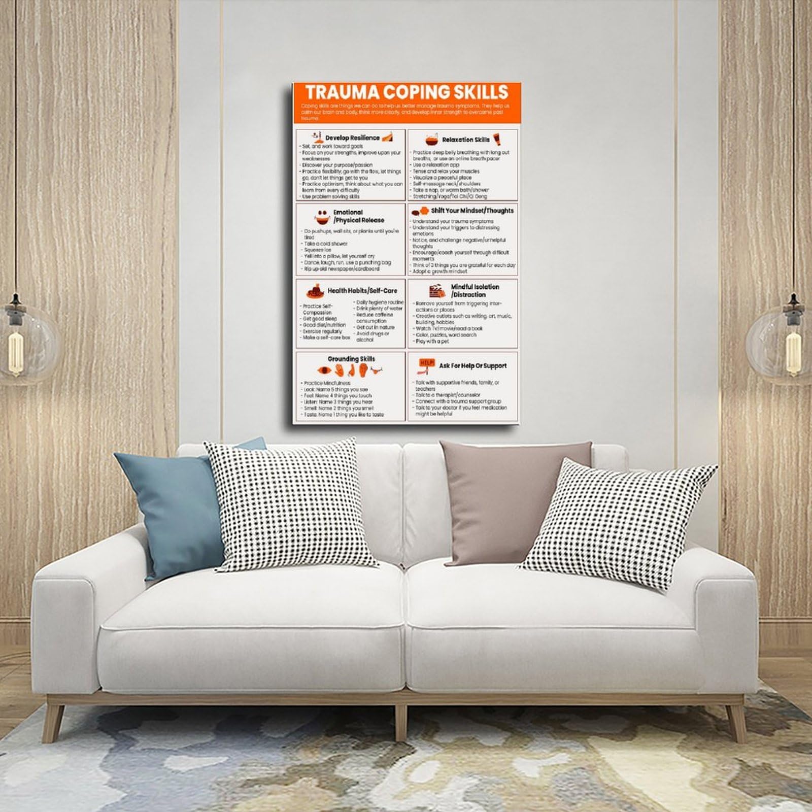 Póster de lienzo para terapia de trastorno de estrés postraumático sobre el trastorno de estrés postraumático sobre el trastorno de estrés postraumático para niños, adolescentes, jóvenes
