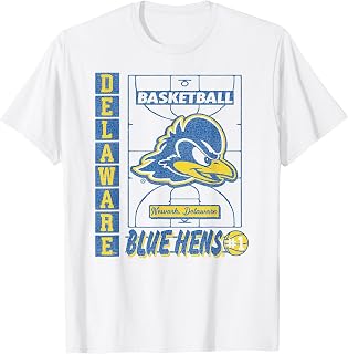 Delaware Fightin' Blue Hens Basketball Vintage Court White T-Shirt