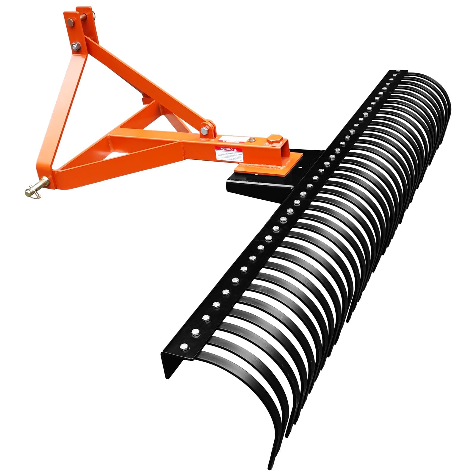 Photo 1 of ** sold as is no refund/return**
Garvee 6 ft Landscape Rake for Tractor, Heavy Duty 3 Point Tractor Rake with 37 Steel Tines and 360 Degree Rotation, Fit Cat1/Cat 2,Orange
