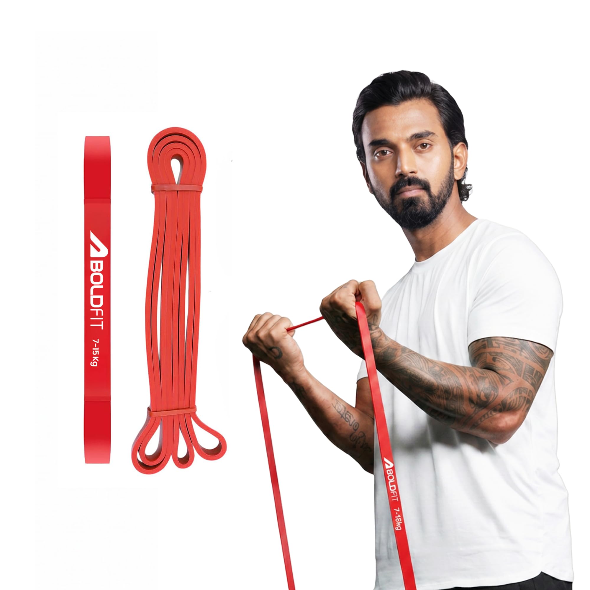 Boldfit Heavy Resistance Band for Workout & Exercise Pull Up, Stretching & Toning Bands for Men & Women Resistance Band Set for Home & Gym Workouts (Red, 7–15 Kg)-image-31