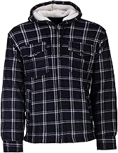 Men's Thermal Shirt Hooded Work Jacket Thermal Jacket Hoody Checked Size M-3XL