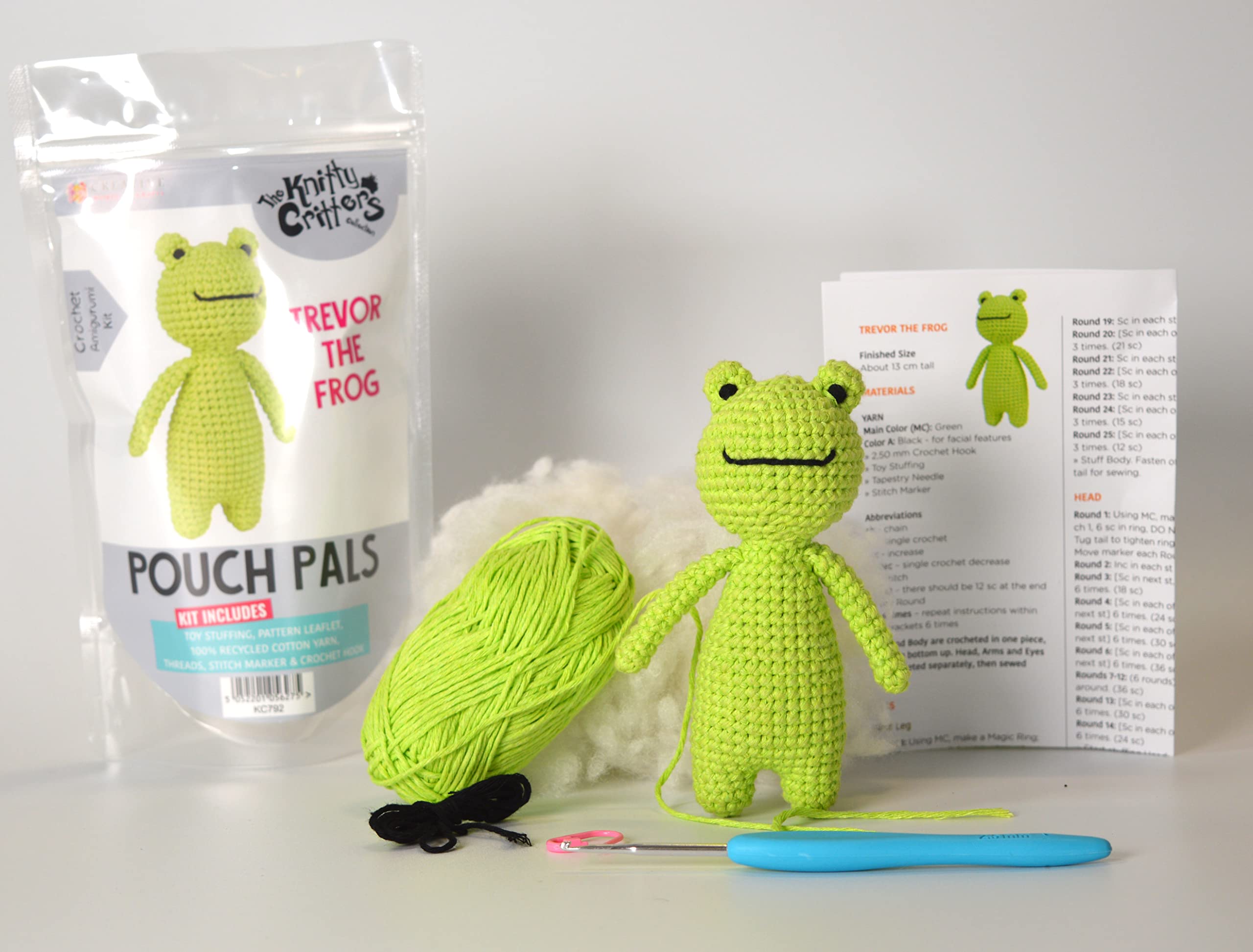 Knitty Critters The Pouch Pals - Trevor The Frog
