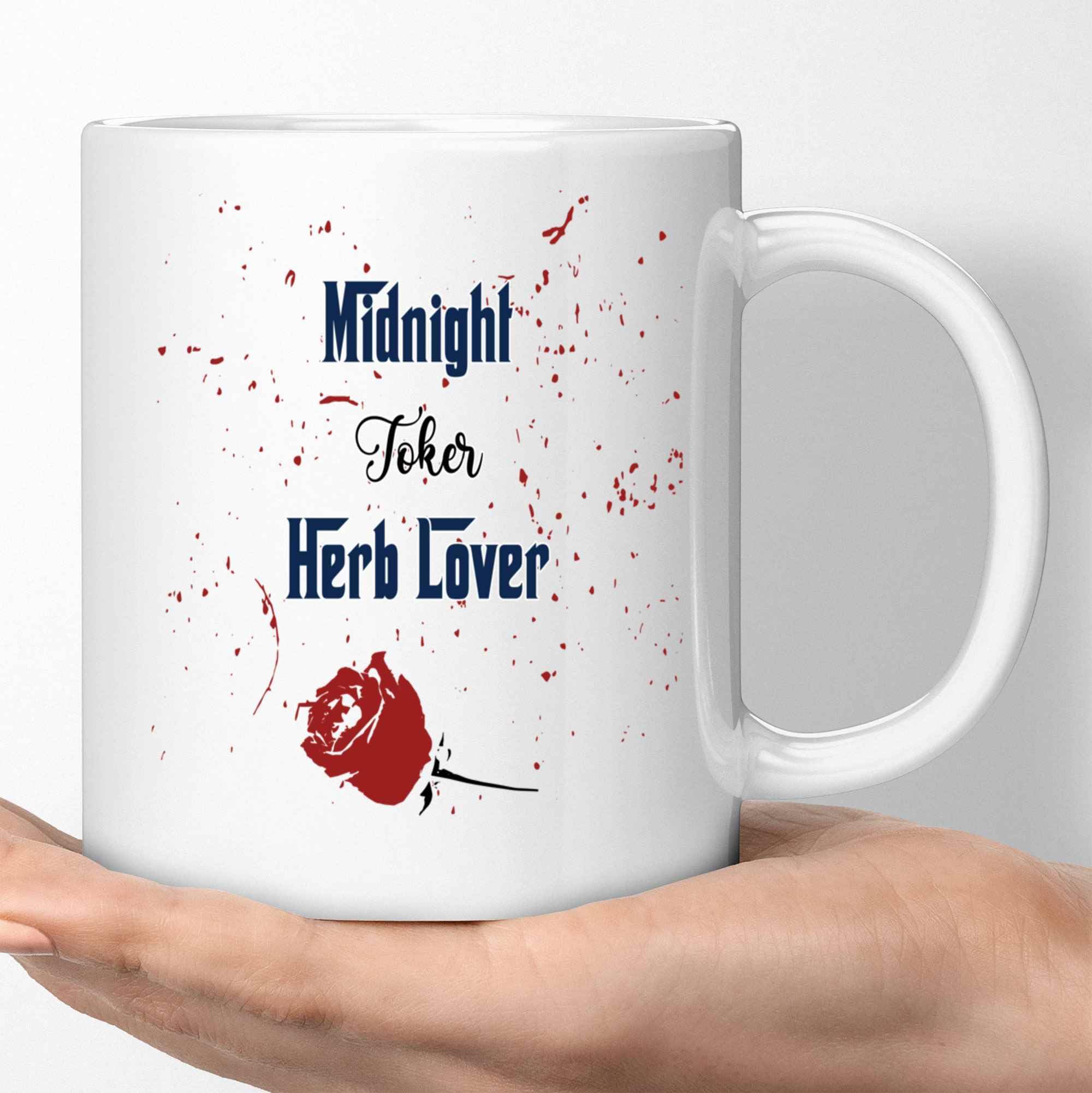 Novelty Gift Ideal Christmas Gift for Midnight Tokers, Gift for Stepson Weef Marijuana Herb Grass Lover's Quote on Gray and Muticolor Unisex 11 Oz White Ceramic Coffee Mug