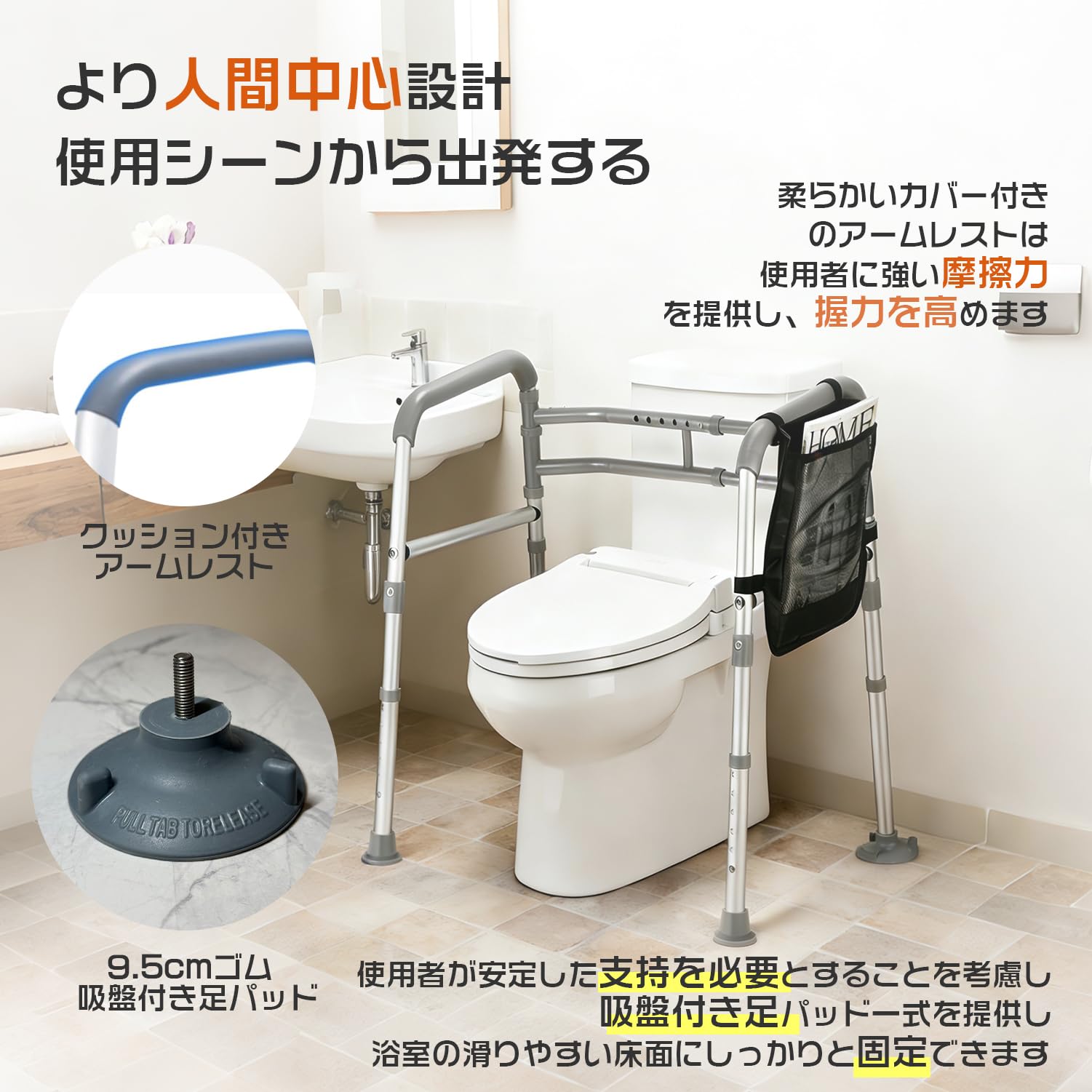 トイレ用手すり 介護用品 立ち上がり補助器具 6段階高さ調節 置くだけタイプ Amazon.co.jp: トイレ用手すり 介護用品 立ち上がり補助器具 6段階高さ