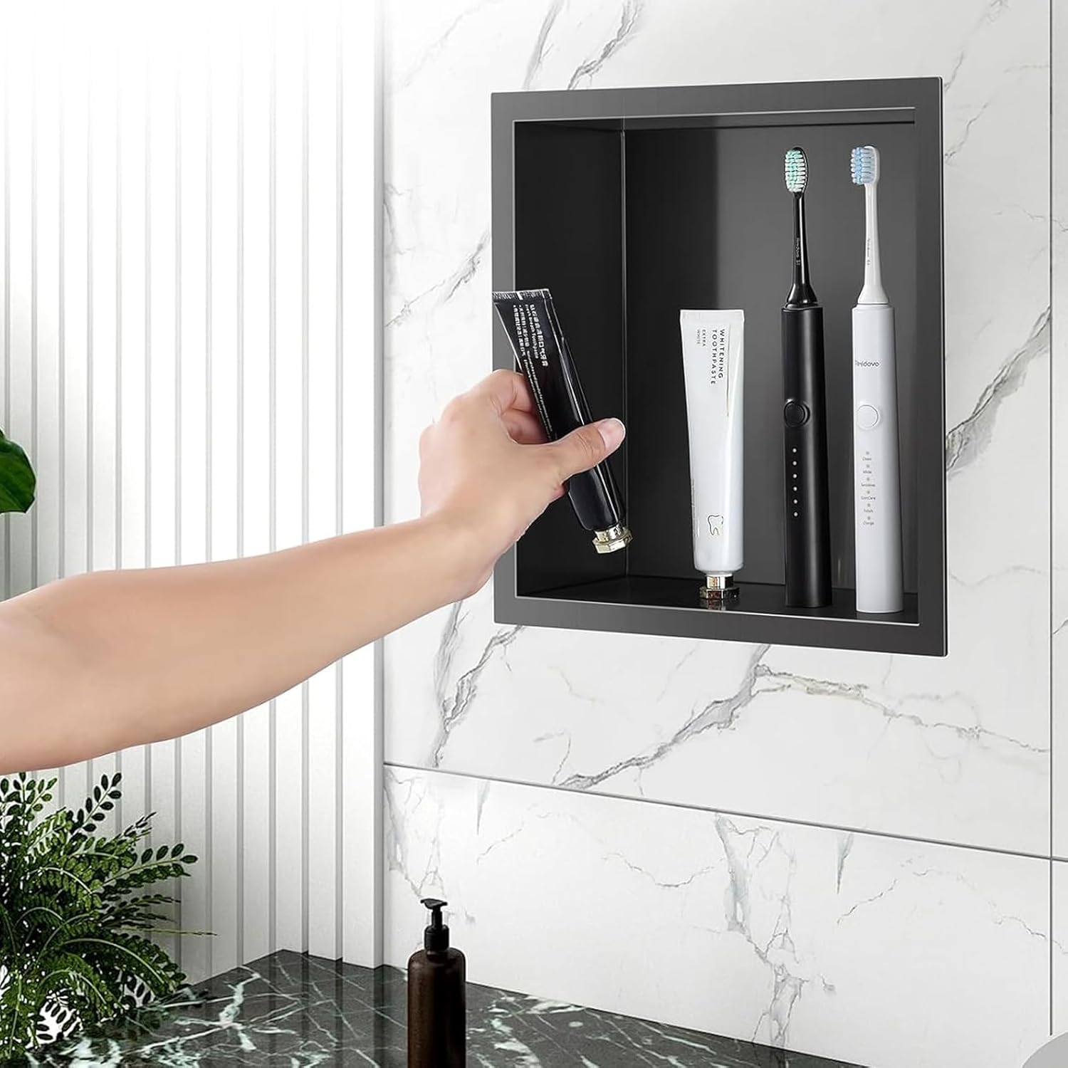 ダブルシェルフシャワーニッチ壁取り付けバスルームシェルフビルトインシャワーラックステンレススチールシャワーウォールインサート防水防錆