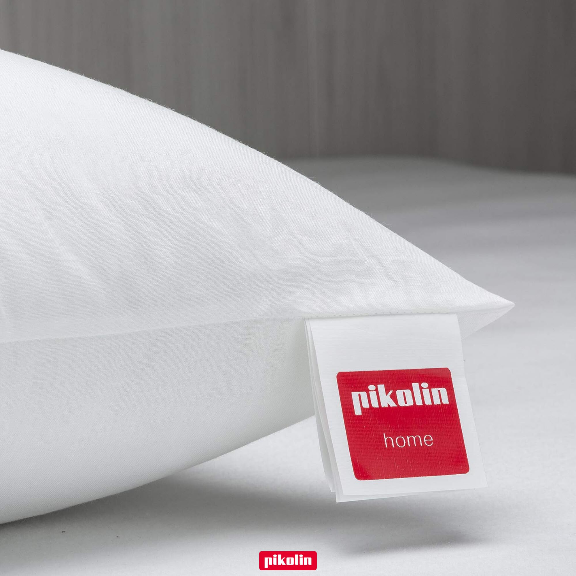 PIKOLIN Cuscino Letto Singolo in Fibra Ipoallergenica - Guanciale Letto con Fodera in Cotone Traspirante e Lavabile con Trattamento Antiacaro - Bassa Rigidità - 60 x 40 cm