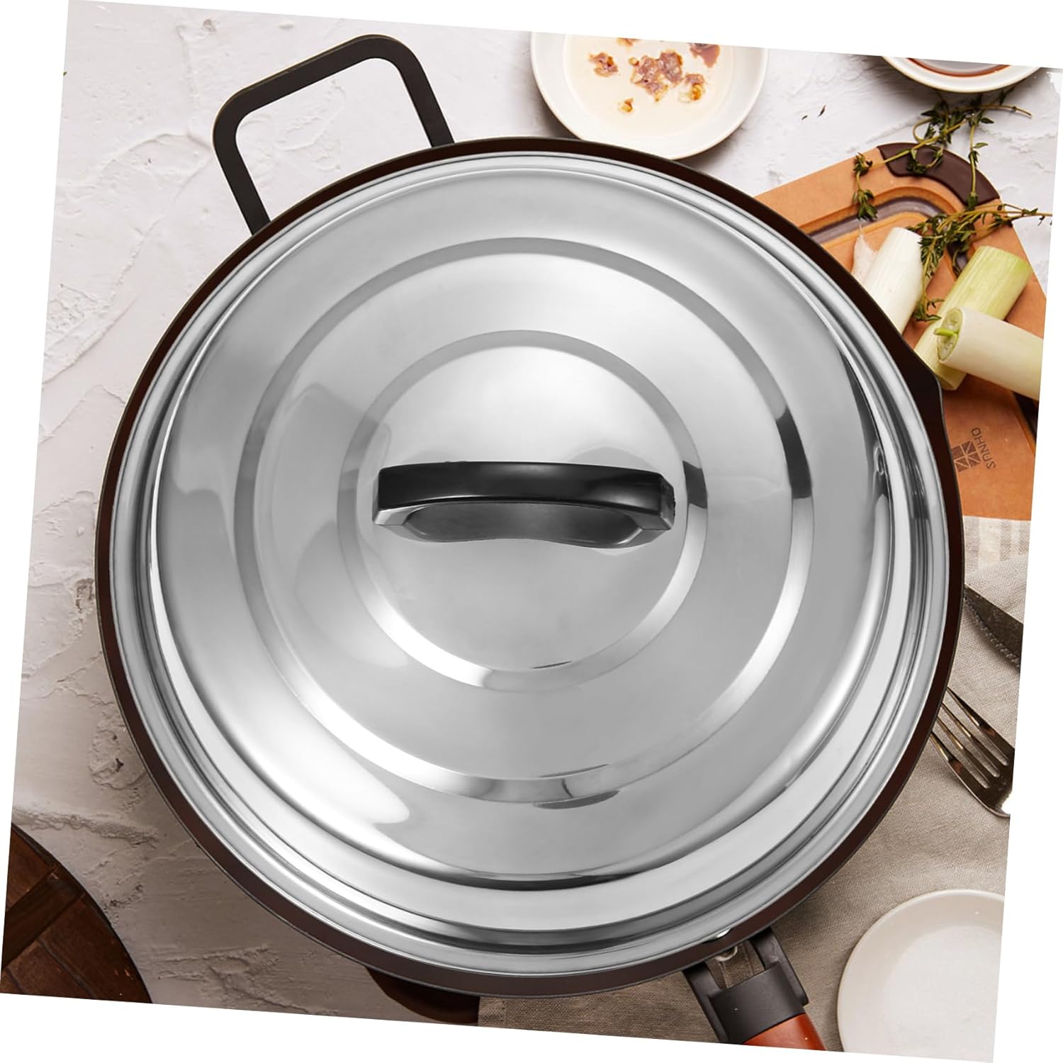 Stainless Steel Round Basting Cover Steaming Lid for Griddle Cooking and Grill Versatile Cookware for Flat Top Griddle Grill for Drip Pans and Basting