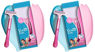 Gillette Venus Simply Venus Pink Hair Removal for Women - 5 razors (Buy 4,Get 1 free) (Pack of 2)