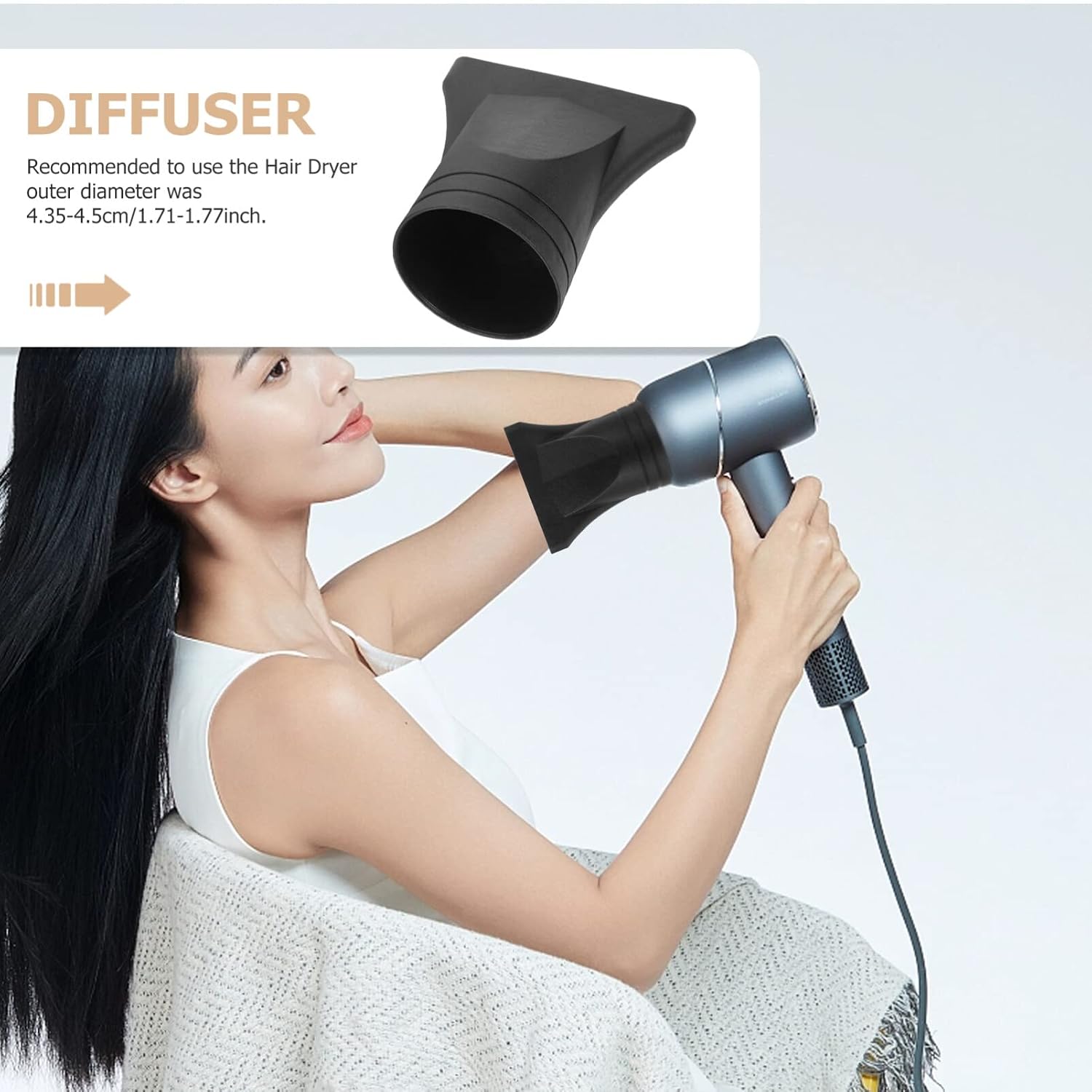 Yardwe 2Pcs Plastic Hair Dryer Nozzle Attachment Dryer Replacement Narrow Concentrator Hairdressing Tool