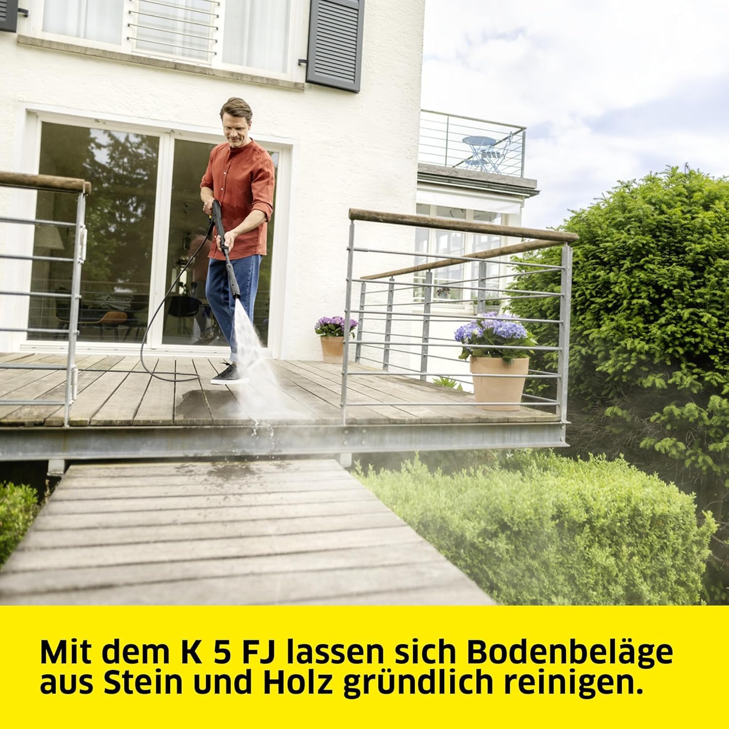 Kärcher Hochdruckreiniger K 5 FJ, 145 bar, 500 l/h, 40 m²/h, Wasserfilter, HD-Pistole, Dreckfräser, Vario Power Jet, Schaumdüse