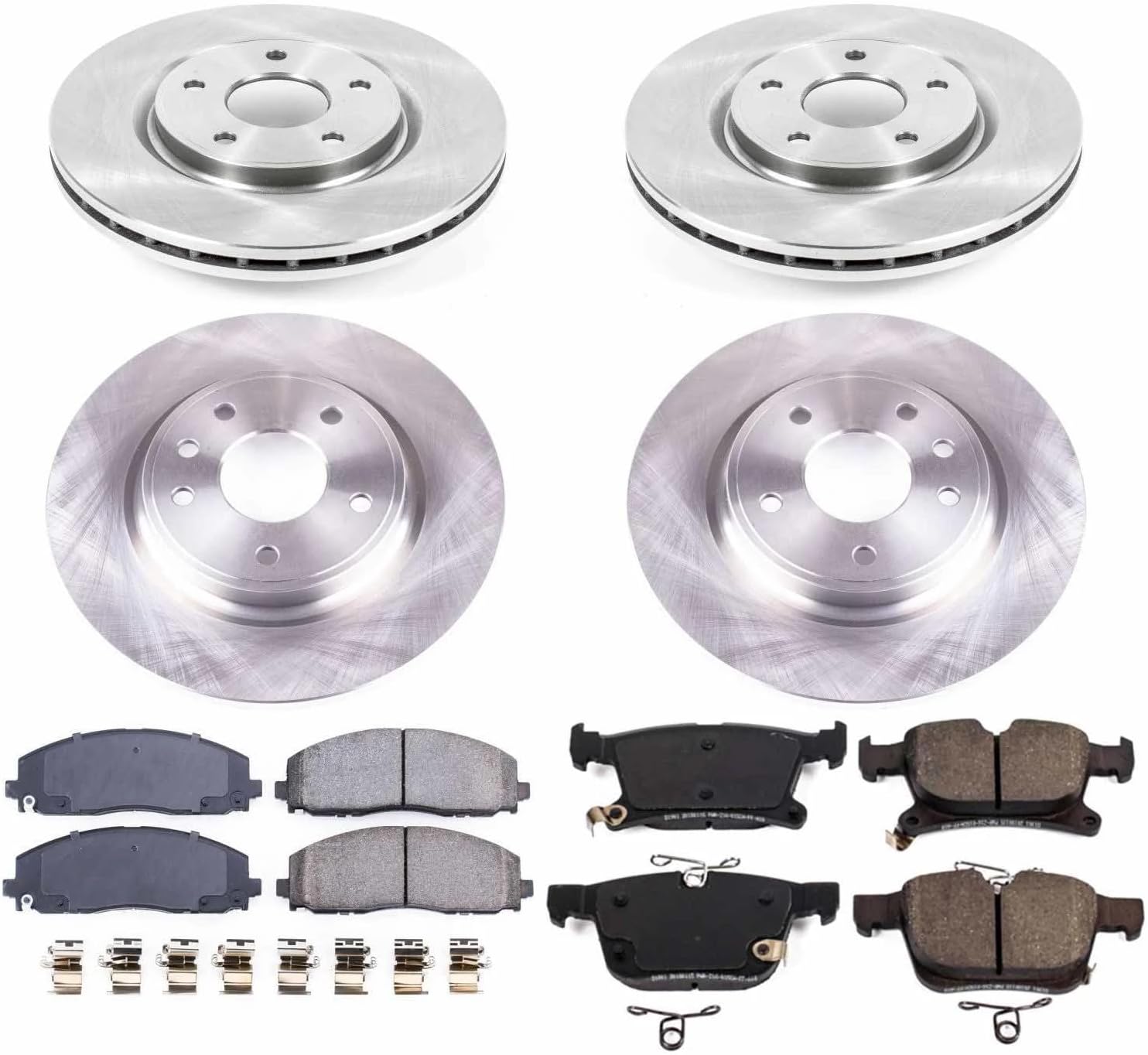 PowerStop Front and Rear Brake Kit For Chrysler Pacifica 2017-24 | Chrysler Voyager 2020-24 - Disc Rotors & Ceramic Brake Pads Replacement, KOE7841