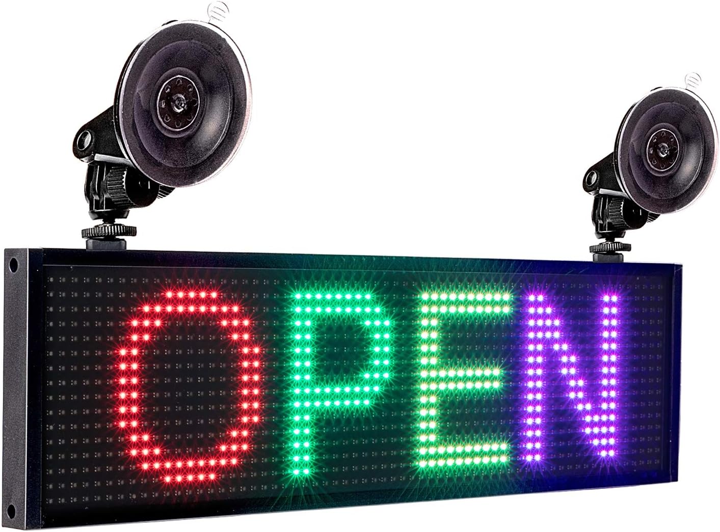 Leadleds RGB LED Sign Board, 14" Bright P5 Scrolling LED Sign Wifi and USB Programmable Multi-Color Message Display for Car, Storefront, Coffee, Bar, Christmas