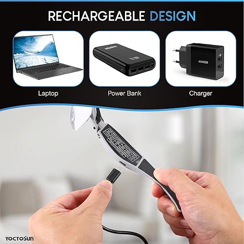 Miniatura 4 de YOCTOSUN Lupas con luz para trabajo cercano, lupa de cabeza con 3 luces LED y 5 lentes desmontables 0.75X, 1.25X, 2.0X, 3.0X y 4.0X, lupa para