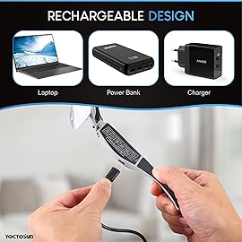 YOCTOSUN Head Magnifier Glasses with 3 LED Lights, Storage Case, Head Strap and 5 Detachable Lenses 0.75X,1.25X,2.0X,3.0X 4.0X, Hands Free Magnifying Glass for Close Work, Hobby & Crafts