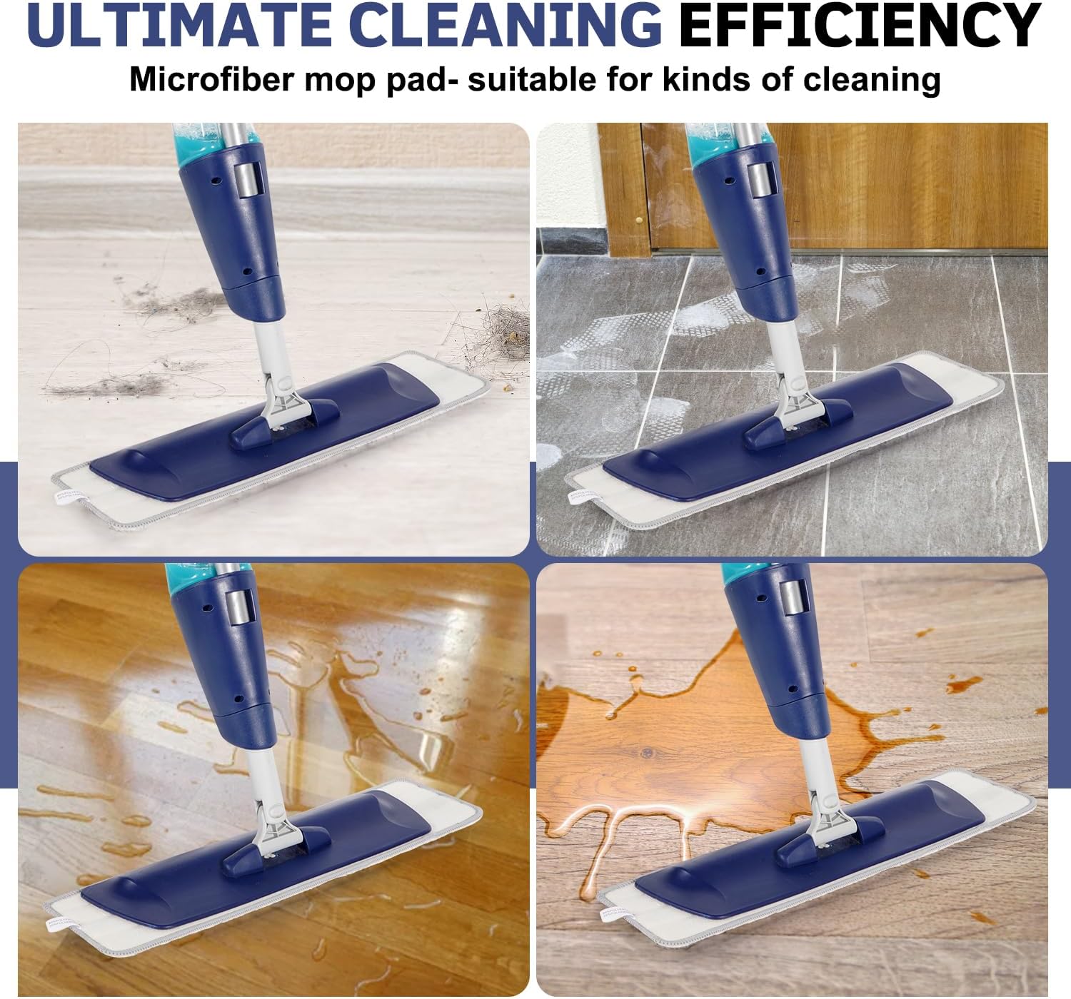 AmaVins 3 Pack Microfiber Cleaning Pads, Reusable Microfiber Mop Pads for 18 Inch Mop, Hardwood Floor Replacement Cleaning Mop Pads, Machine Washes image 5