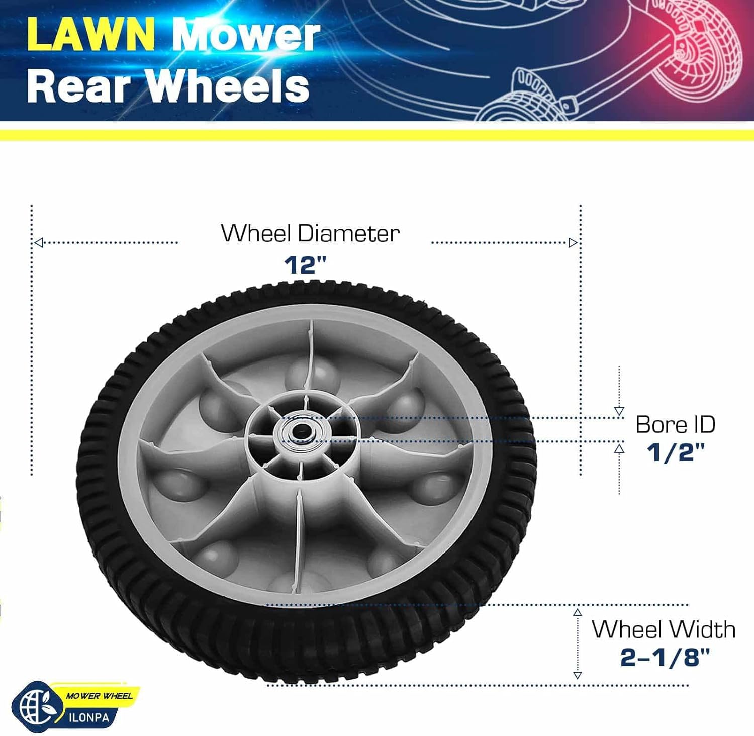 734-04127 Rear Wheel for MTD 734-04019 73404019 734-04127 Wave Rear Wheels (2 Pack)