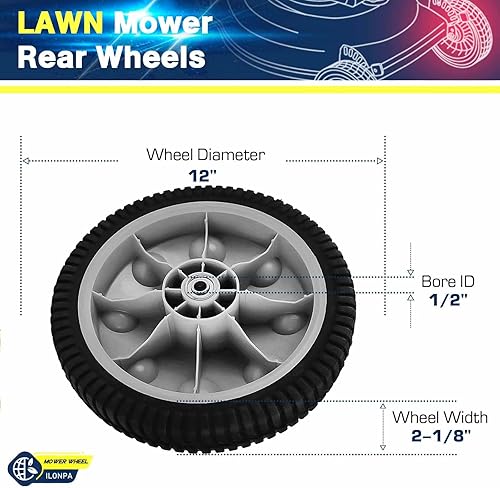 Miniatura 2 de Paquete de 2 ruedas traseras para MTD 734-04019 73404019 734-04127 734-04127 - Ruedas traseras Wave