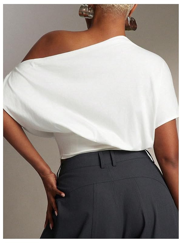 SHENHE Women's Off Shoulder Short Sleeve T Shirt Crop Top Tee Streetwear by SHENHE - Used condition - Image 3