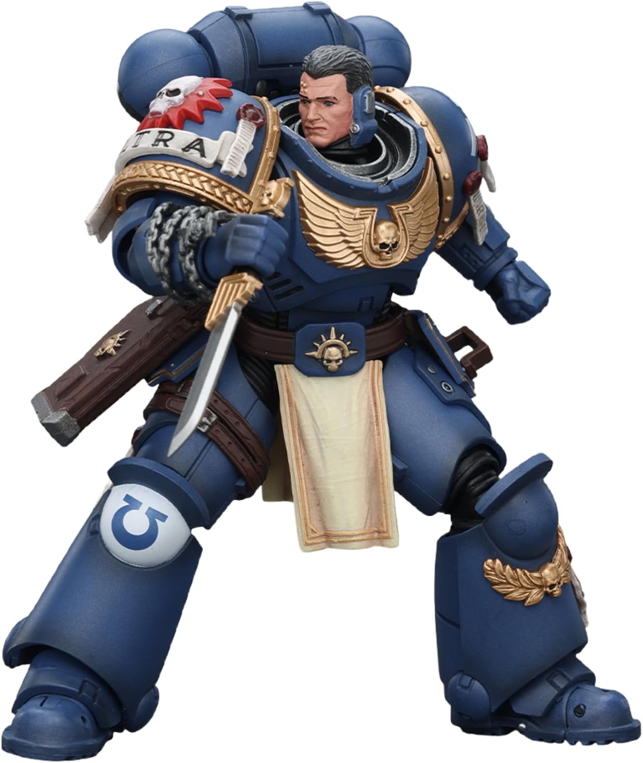 JOYTOY Warhammer 40k Space Marine 2,1/18 Action Figure UltramarinesTitus with Laurels of Victory and Metaurus&Levantus&Torvald 4.84-inch Collectible Gifts,Toys for Kids 15+ and Adults
