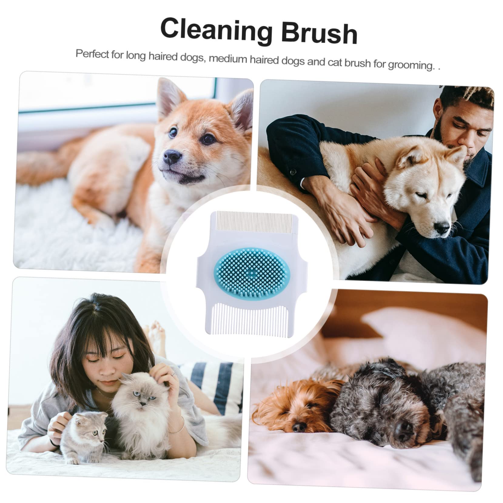 POPETPOP Cat Brush 2pcs Pet Comb for Matted Fur Grooming Tool Pet Massage Comb Deshedding Brush