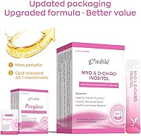 Vista 4 de Gynable Pregina Myo-inositol & D-Chiro Inositol en polvo para mujer, apoyo de la fertilidad del SOP, equilibrio hormonal, ciclos regulares, ácido