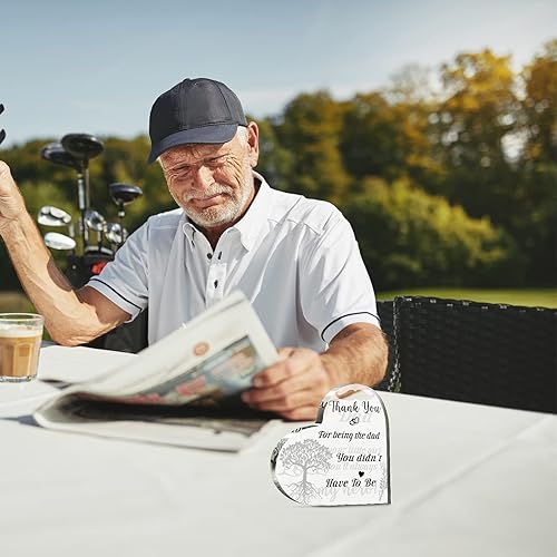 Miniatura 6 de Regalos para el Día del Padre, placa acrílica con corazón para el Día del Padre, regalos para padrastro de hija, hijo, hijastro, hijastro, regalo de