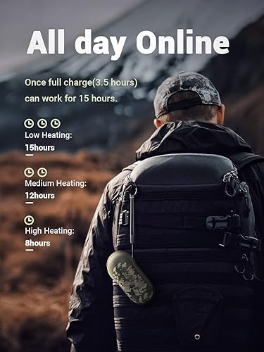 Miniatura 8 de OCOOPA Calentadores de manos impermeables IP45 recargables, calentador de manos de 10000 mAh con calentador de manos PD y QC 3.0, 15 horas de