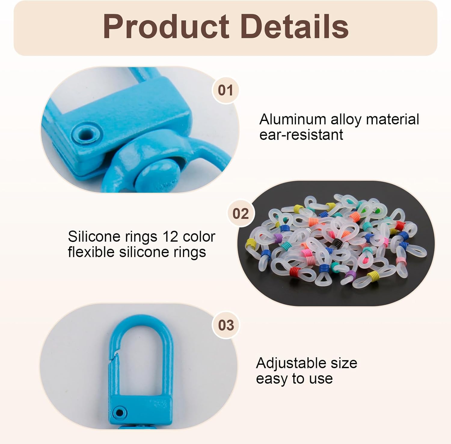 72 Pcs Keychain Making Kit, Colorful Lobster Claw Clasps with Silicone Rings, Metal Swivel Snap Hooks Double Ring Connector for Keychain DIY Crafts Jewelry Purse Backpack Zipper Bags Lanyard Projects - Image 4