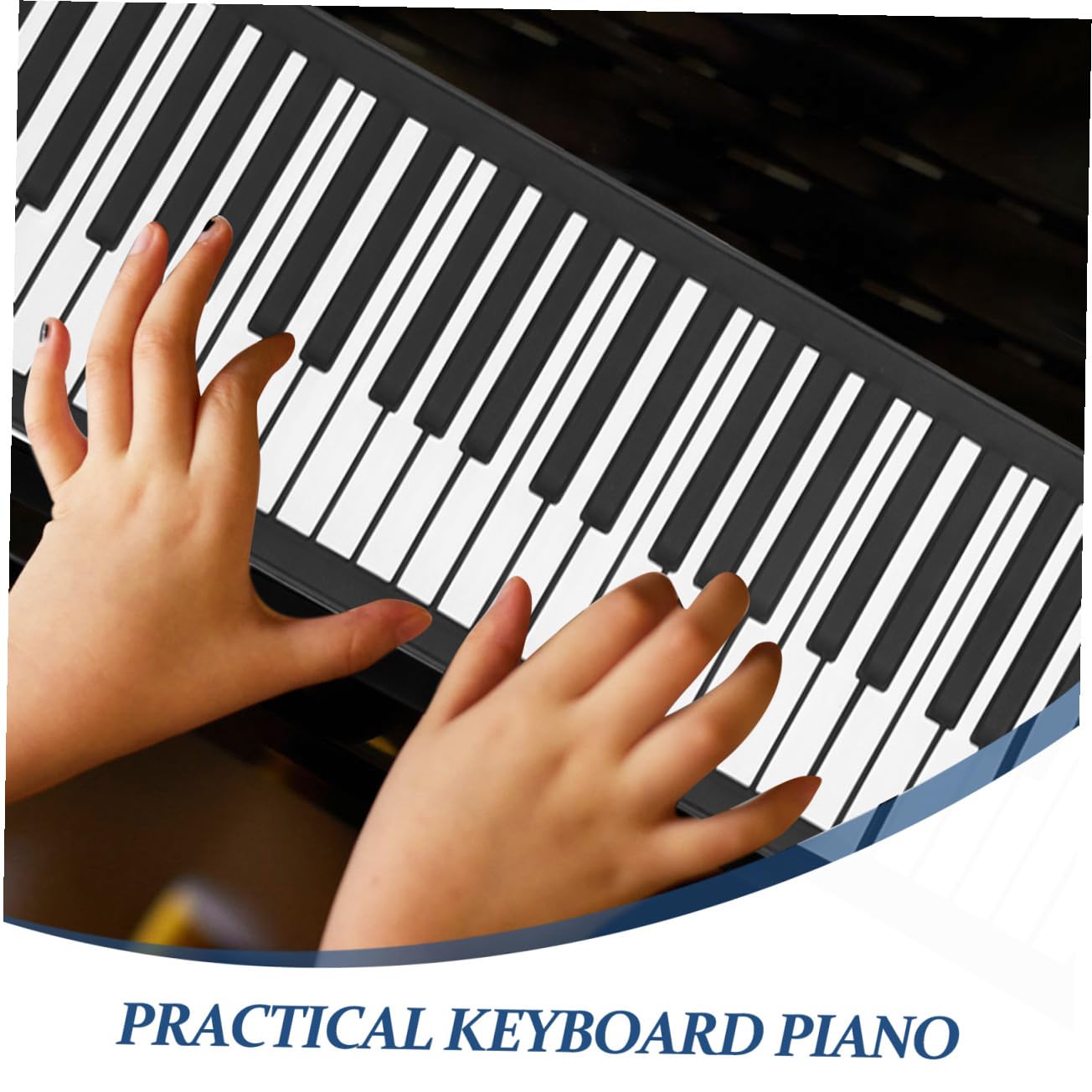 Pianoforte Digitale Portatile Connessione Wireless e Pedaliera Sustain 61 Tasti in Silicone per Ragazzo Ragazza, per Presentazioni e Insegnamento Interattivo