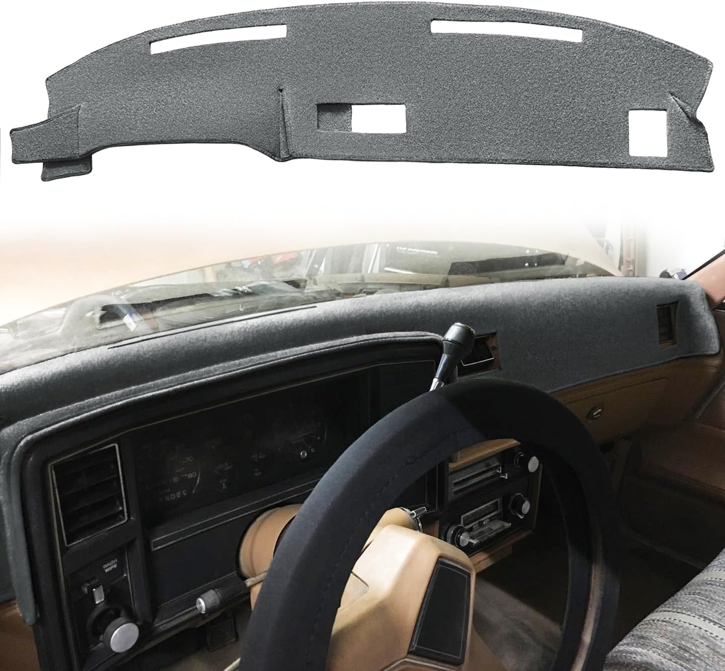 Dash Cover Mat Custom Fit for Chevy Chevrolet Monte Carlo,El Camino,Malibu/GMC Caballero,Dashboard Cover Cap Pad Carpet Protector F233 (Black)