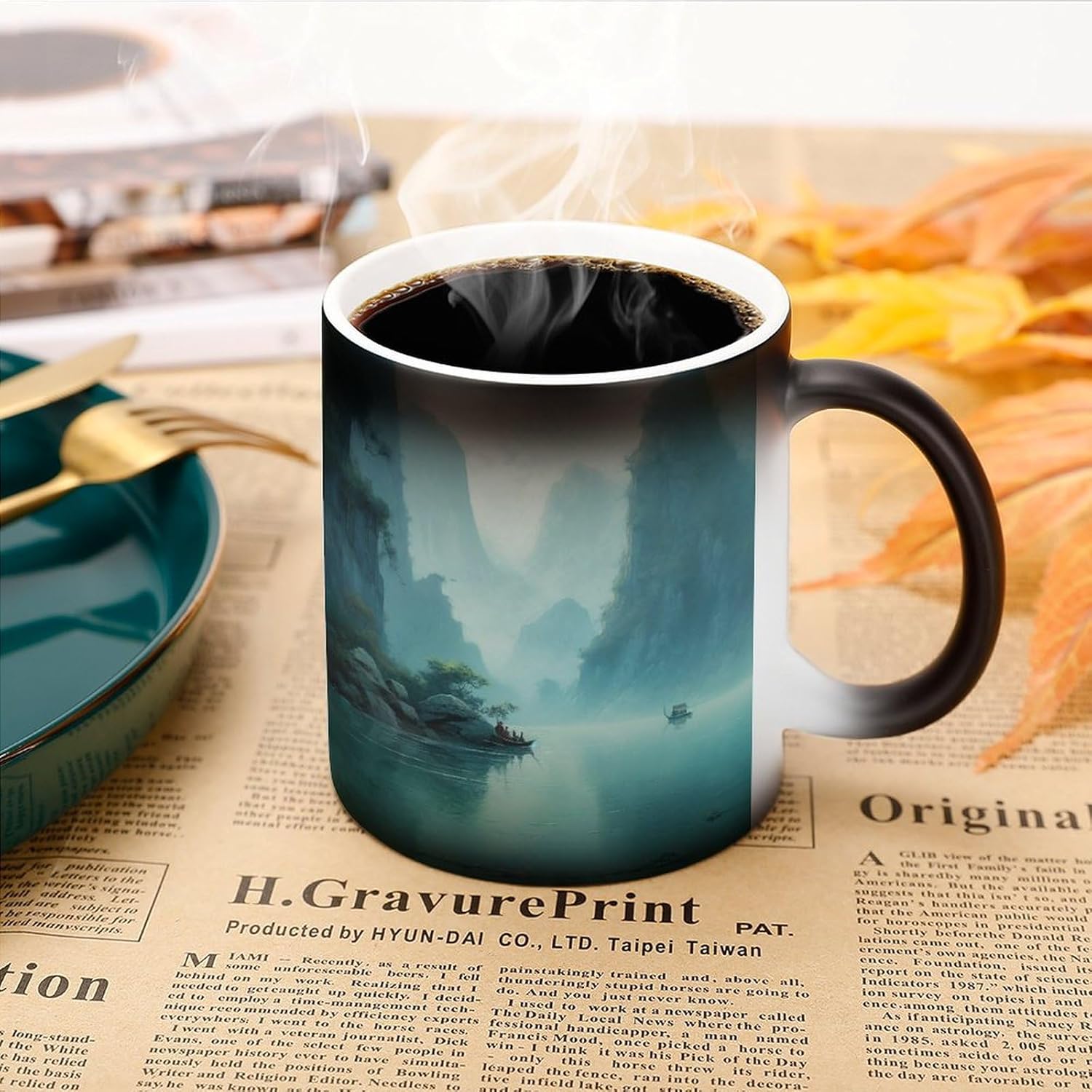 Color Changing Cups,Country Life Pictures Printed 11 Oz Ceramic Cups for Birthday Men Women