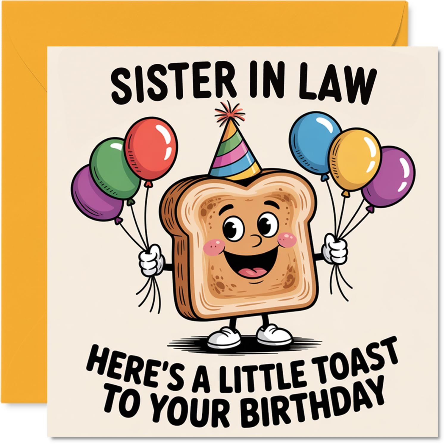 Sister in Law Birthday Card - A Little Toast To You - Happy Birthday Card for Sister in Law from Brother Sibling, 145mm A Little Toast To You Bday Greeting Cards